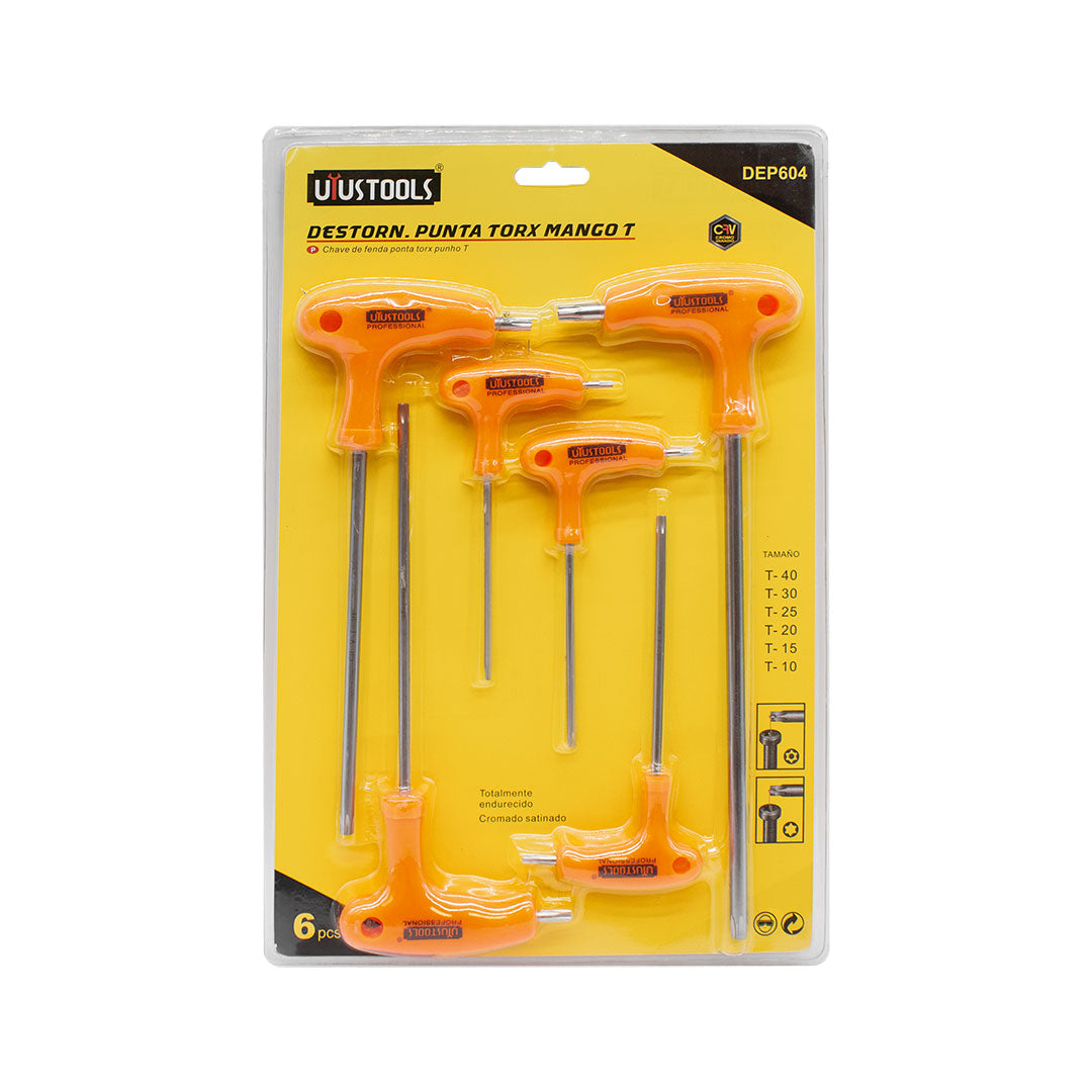 DESTORNILLADOR 6PZ PUNTAS TORX MANGO T UYUS DEP604