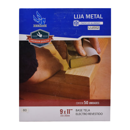 LIJA P/METAL GRANO 60 50 HOJAS PEGASUS LIJ002