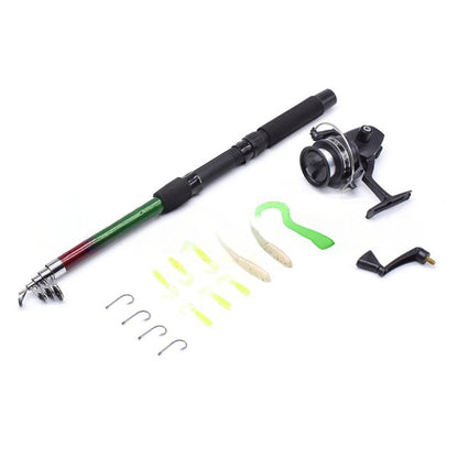 SET DE PESCA CANA CON ANZUELOS Y SENUELOS LH-712