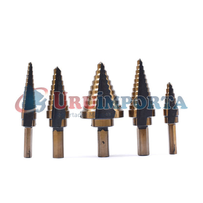 MECHA CONICA 5PZ PULGADAS ESTUCHE METALICO LH-2357