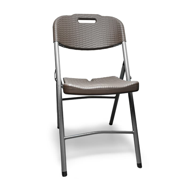 SILLA PLEGABLE PLASTICO METAL COLOR MARRON LH-4269