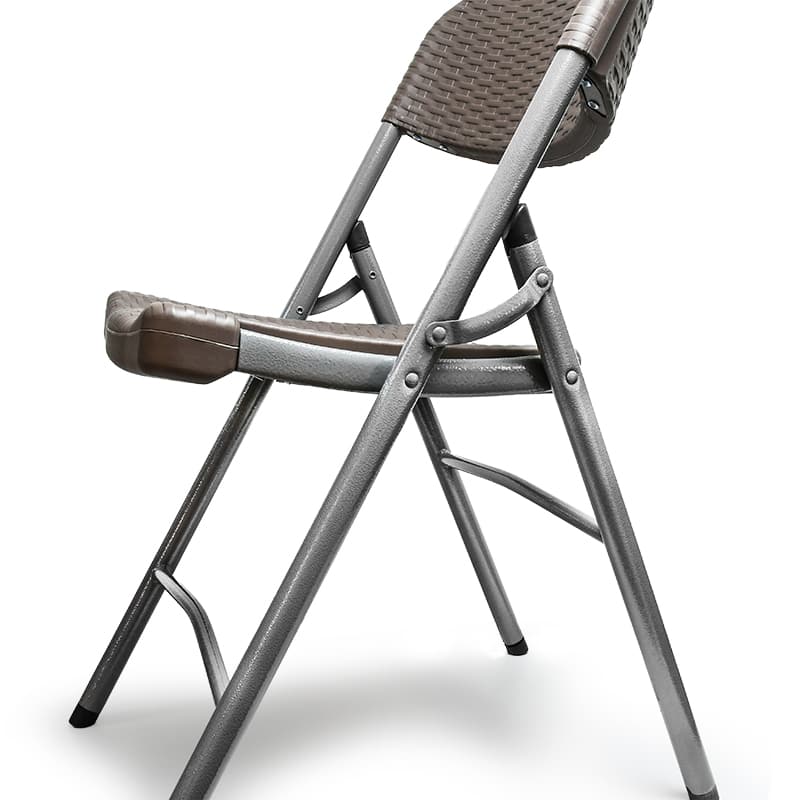 SILLA PLEGABLE PLASTICO METAL COLOR MARRON LH-4269
