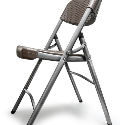 SILLA PLEGABLE PLASTICO METAL COLOR MARRON LH-4269