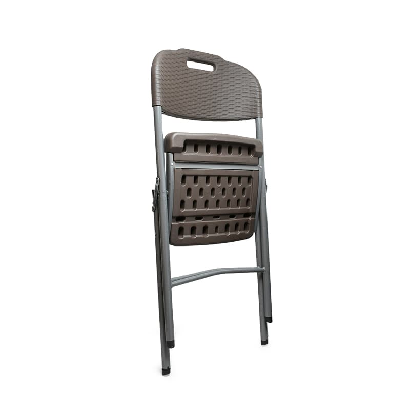 SILLA PLEGABLE PLASTICO METAL COLOR MARRON LH-4269