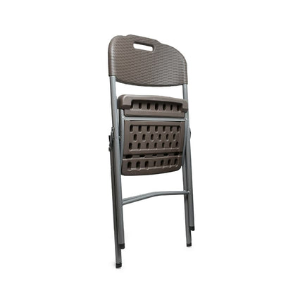 SILLA PLEGABLE PLASTICO METAL COLOR MARRON LH-4269