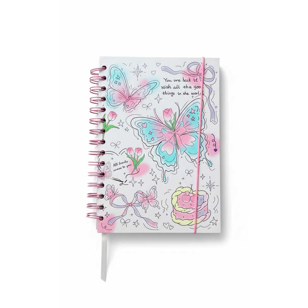 AGENDA CON ESPIRAL MARIPOSAS C/VARIOS YS-302B