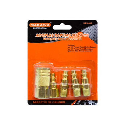 ACOPLES RAPIDO 5PZ BRONCEADOS MAKAWA MK-0650