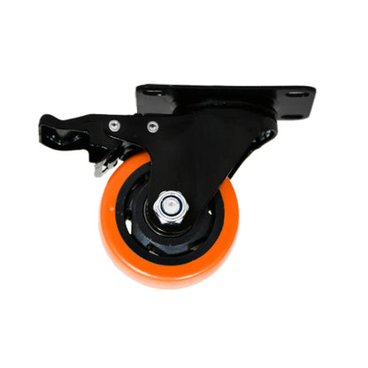 RUEDA NARANJA GIRATORIA C/FRENO 3″ LH-3459