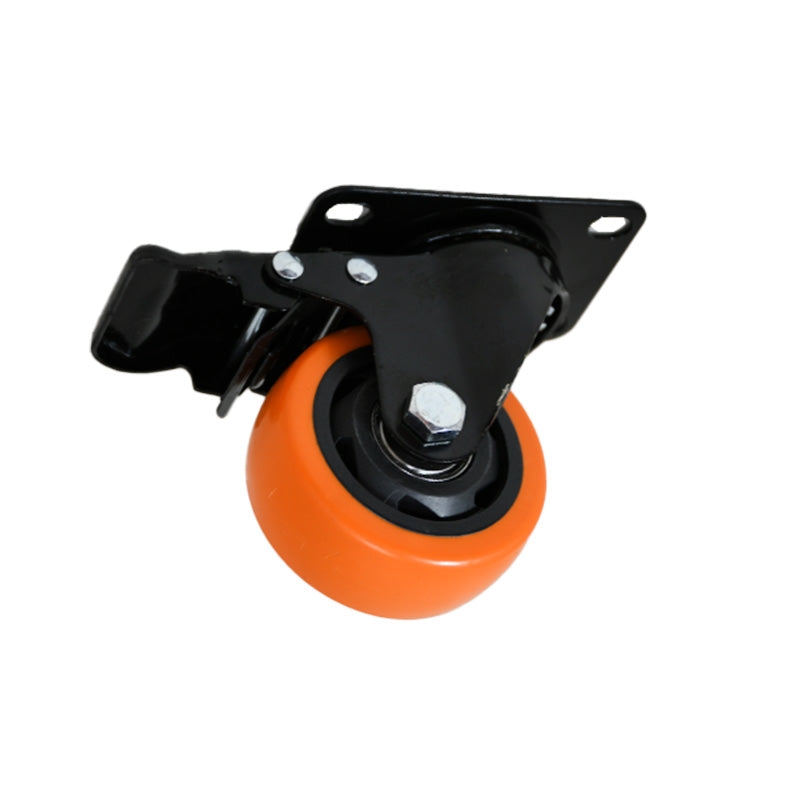 RUEDA NARANJA GIRATORIA C/FRENO 3″ LH-3459