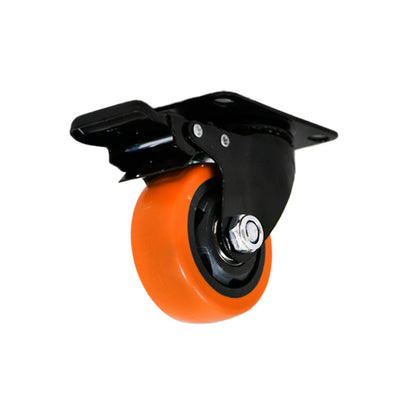 RUEDA NARANJA GIRATORIA C/FRENO 3″ LH-3459