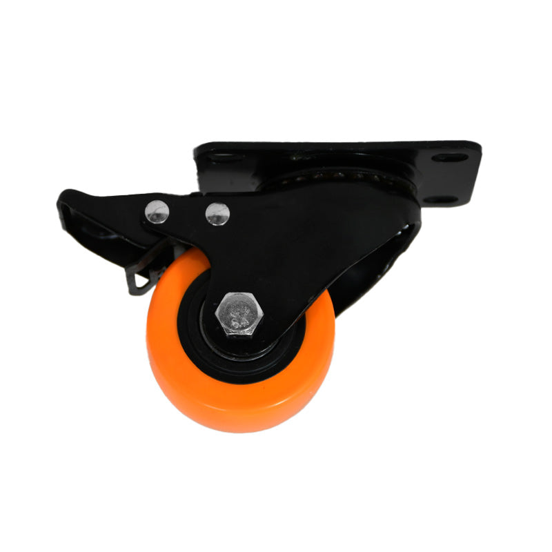 RUEDA NARANJA GIRATORIA C/FRENO 2.5″ LH-3458