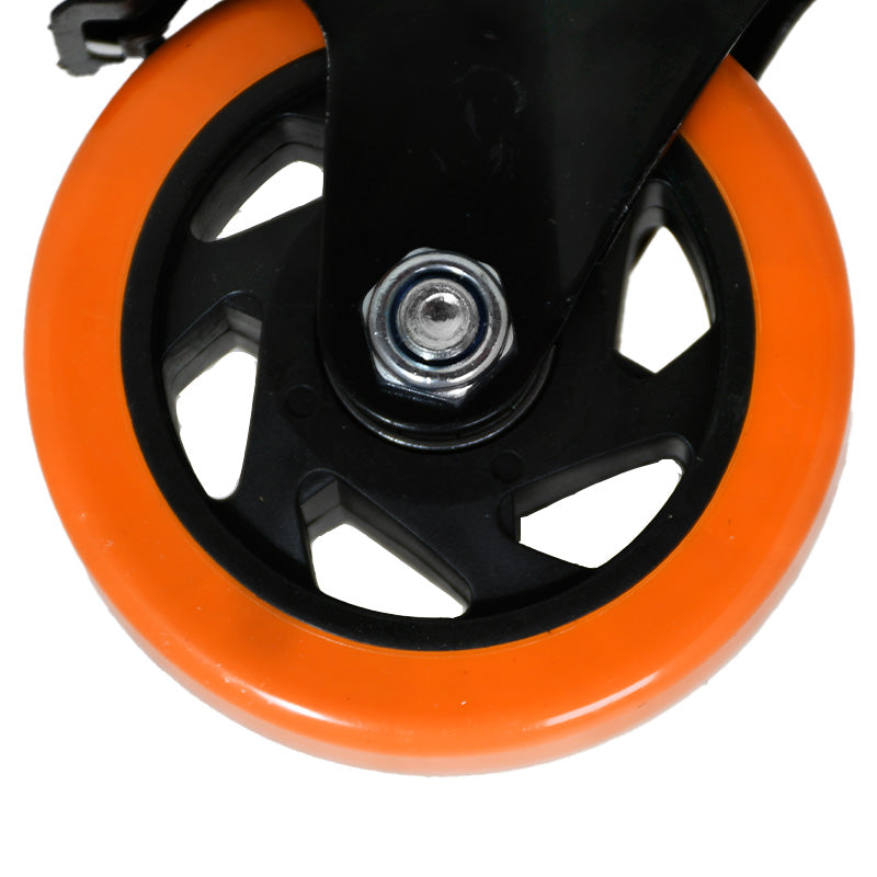 RUEDA NARANJA GIRATORIA C/FRENO 4″ LH-3460
