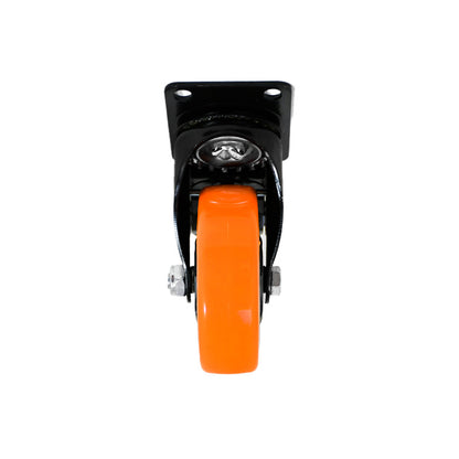 RUEDA NARANJA GIRATORIA C/FRENO 4″ LH-3460
