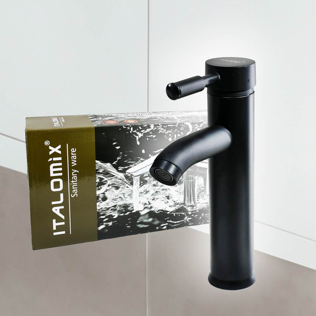 CANILLA NEGRA MONOCOMANDO 23CM ITALOMIX LH-3255