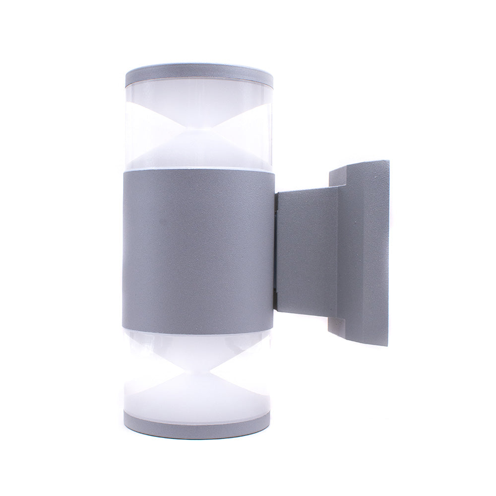 LUMINARIA LED EXTERIOR 2 LUCES COLOR GRIS LH-2098