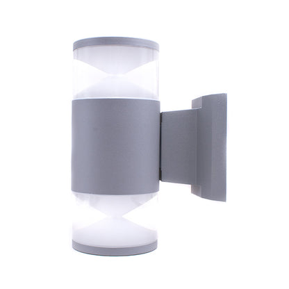 LUMINARIA LED EXTERIOR 2 LUCES COLOR GRIS LH-2098
