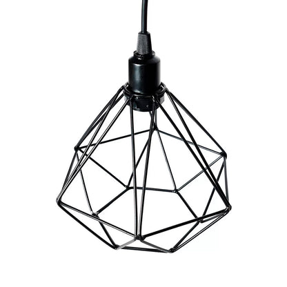 LAMPARA COLGAR JAULA 3 COPAS METALICA NEGRA LH2315