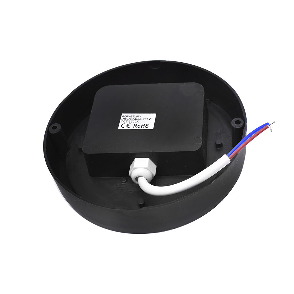 TORTUGA LED 8W NEGRA REDONDA FRIA 6500K LH-2755