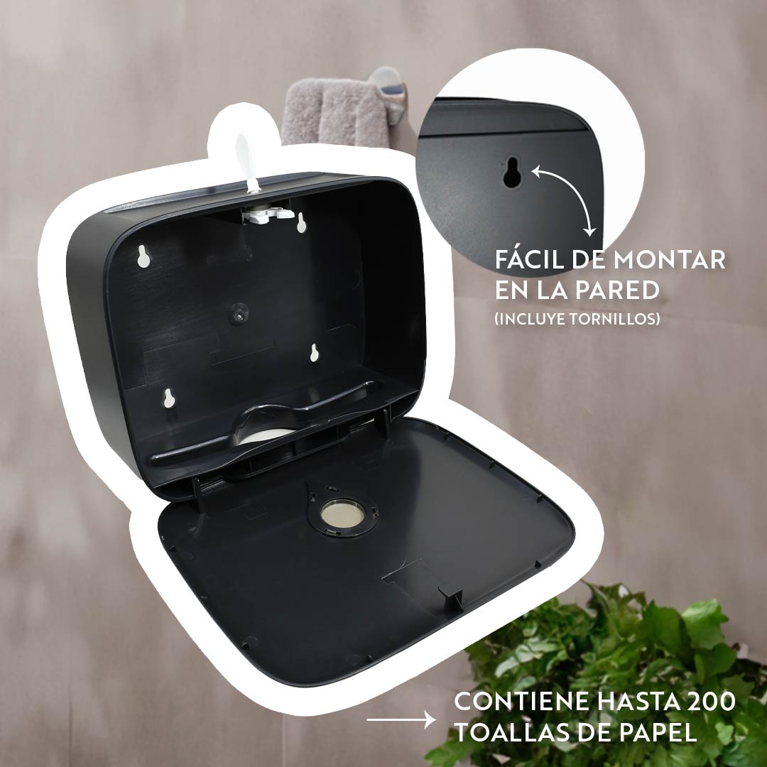 PORTA TOALLITAS  PLASTICO NEGRO LH-3792