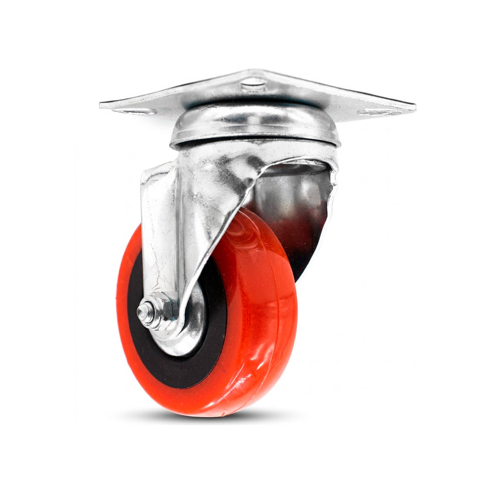 RUEDA ROJA C/BASE METALICA 2″ GIRATORIA LH-561