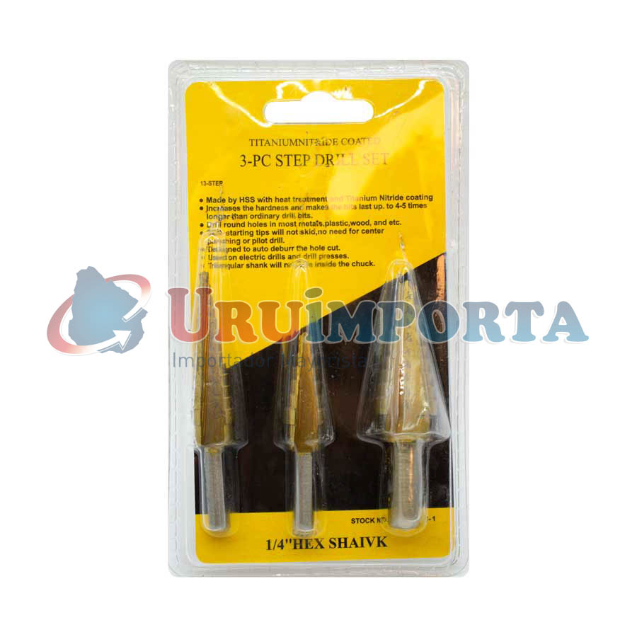 MECHA CONICA 3PZ 1/2-1/8 1/2-3/16 3/4-1/4″ LH-2356
