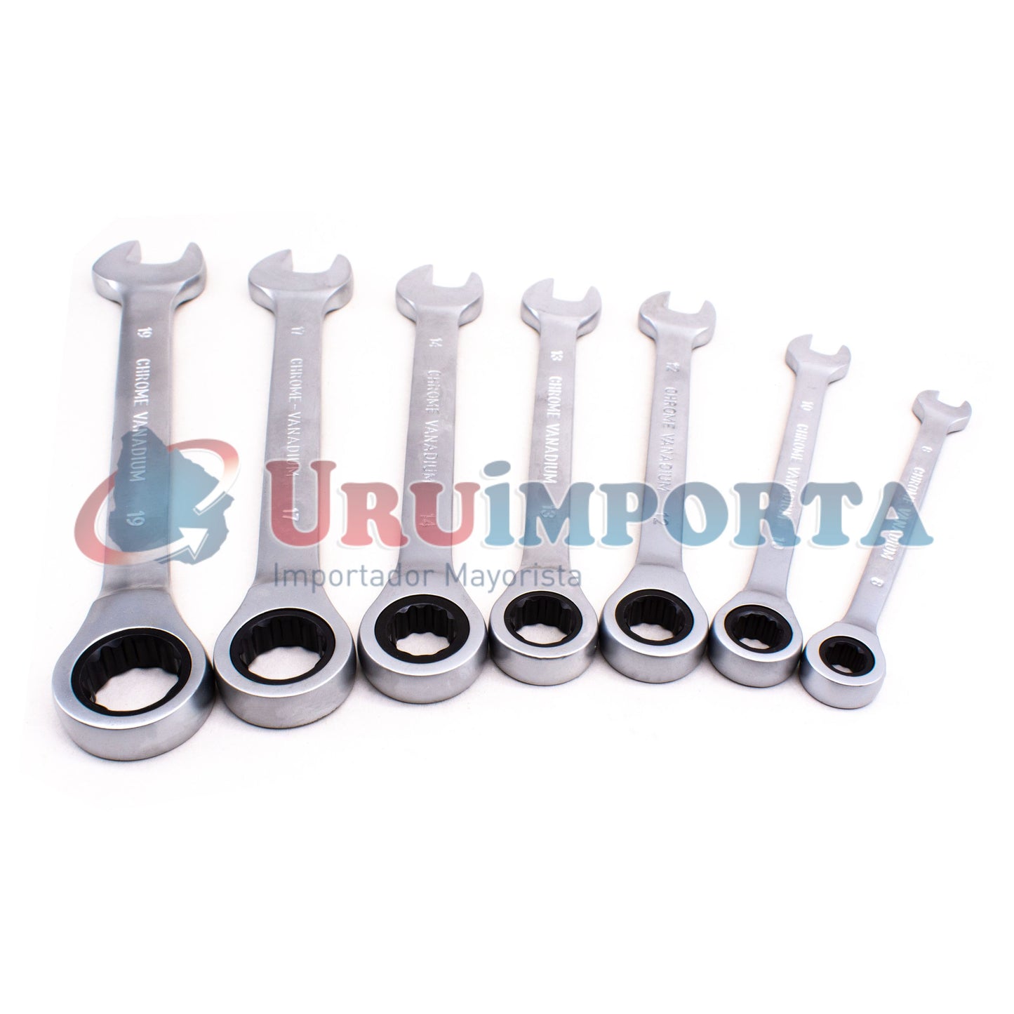 LLAVE COMBINADA FIJA C/CRICKE 7PZ 8-19MM WORKTOOLS