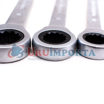 LLAVE COMBINADA FIJA C/CRICKE 7PZ 8-19MM WORKTOOLS