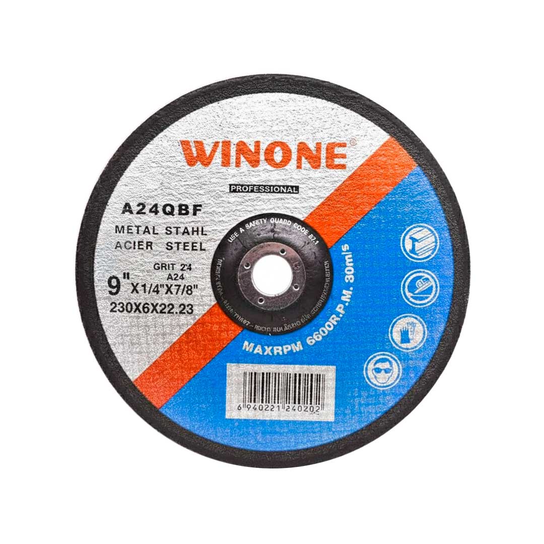 DISCO DESBASTE METAL 9” 6MM WINONE LH-2747