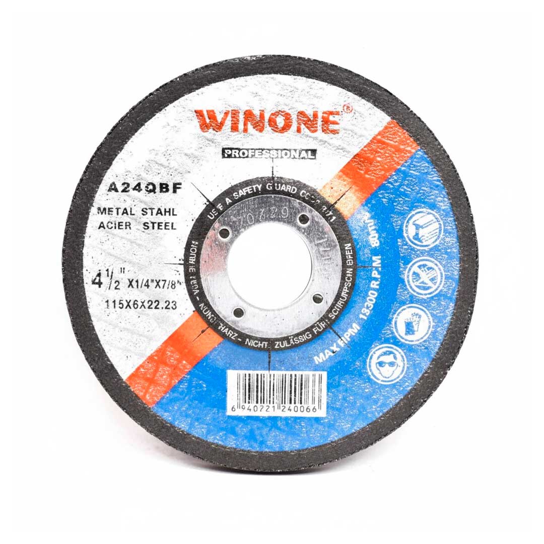 DISCO DESBASTE METAL 4 1/2” 6MM WINONE LH-2745