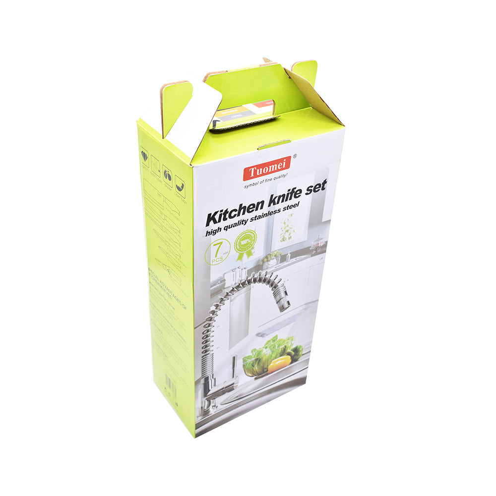 SET DE CUCHILLOS 7PZ PARA COCINA NOGAL LH-2780
