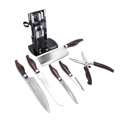 SET DE CUCHILLOS 7PZ PARA COCINA NOGAL LH-2780