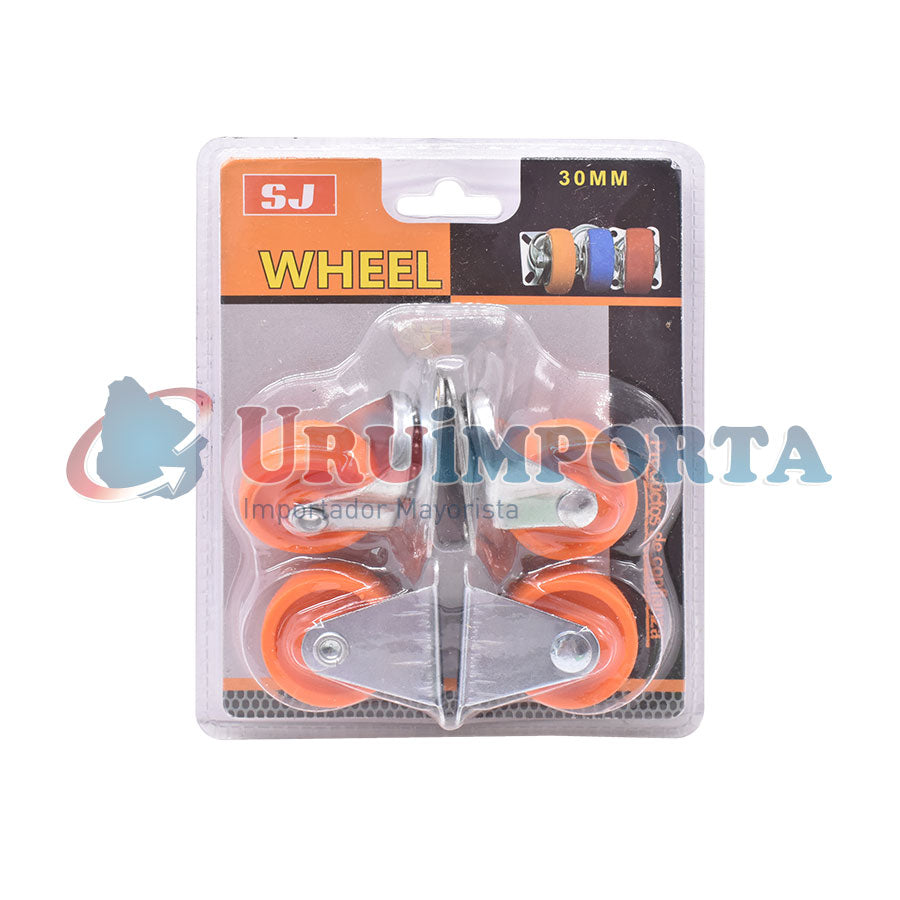 RUEDA NARANJA 30MM 4PZ EN BLISTERS LH-2491