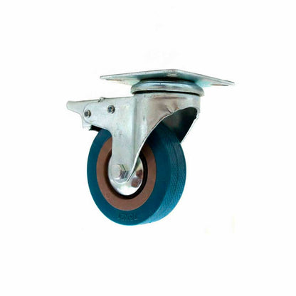 RUEDA GIRATORIA CON FRENO 3″ GOMA-METAL LH-2476