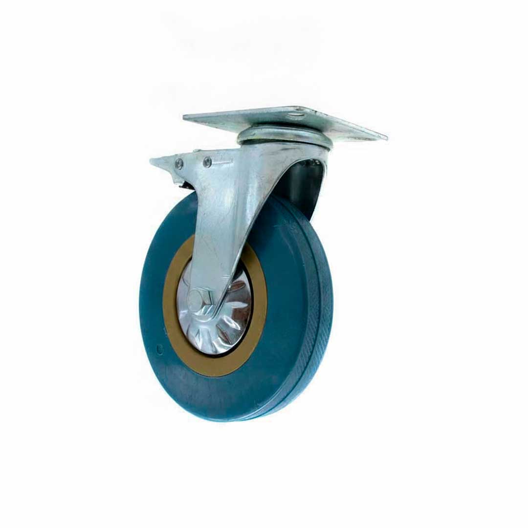 RUEDA GIRATORIA CON FRENO 4″ GOMA-METAL LH-2477
