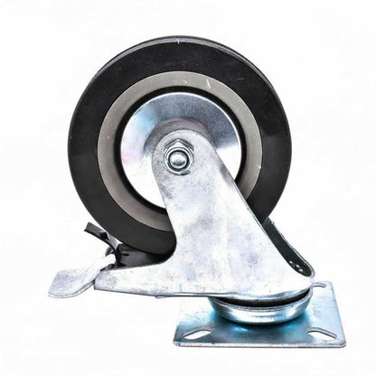 RUEDA GIRATORIA CON FRENO 5″ GOMA-METAL LH-2478