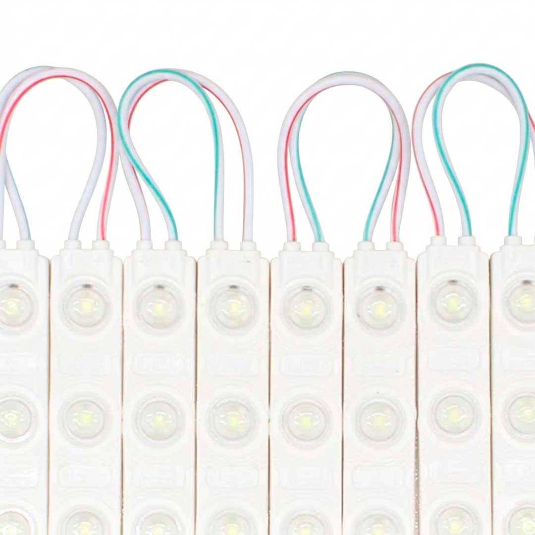 TIRA LED 20 UNIDA 12V 3 LUCES 8CM LUZ FRIA LH-2802