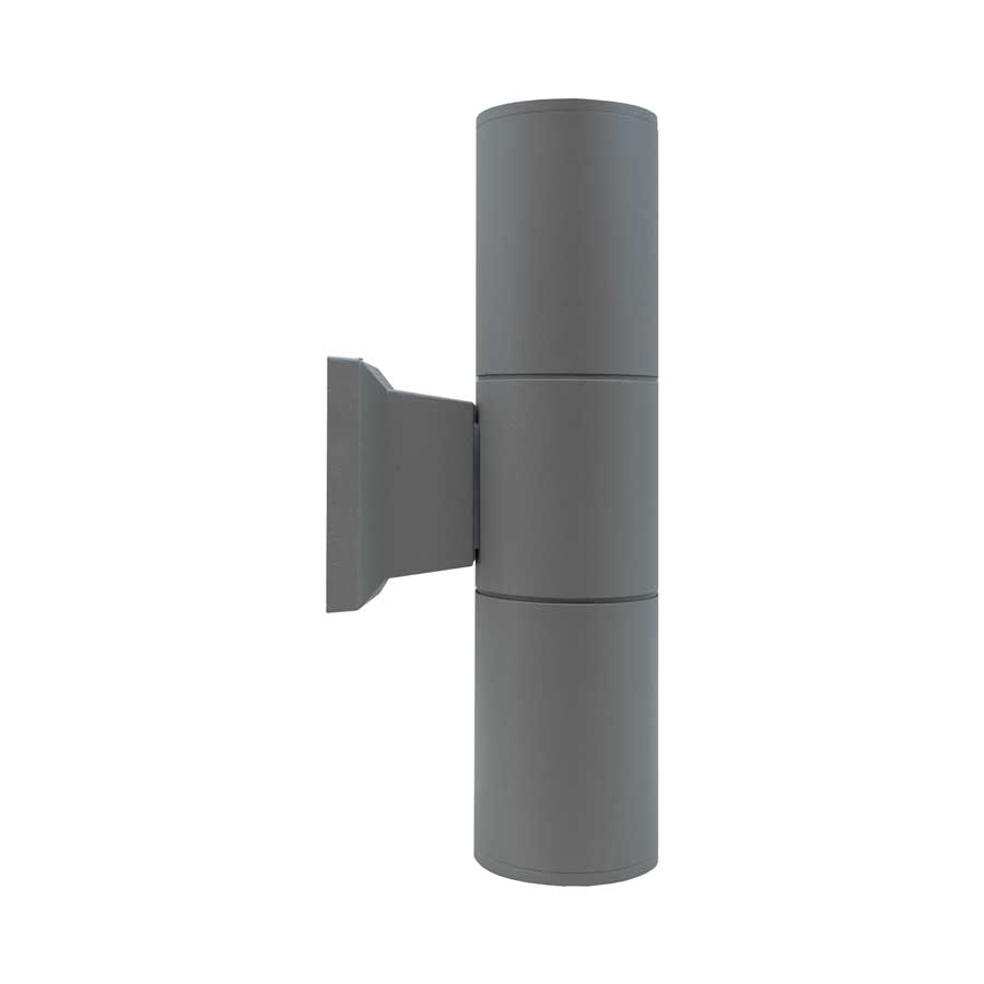 LUMINARIA EXT 2 LUCES 6.5CM DE DIAMET GRIS LH-2807