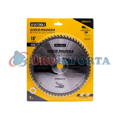 DISCO CORTE MADERA 10″ 60D UYUSTOOLS DMA610