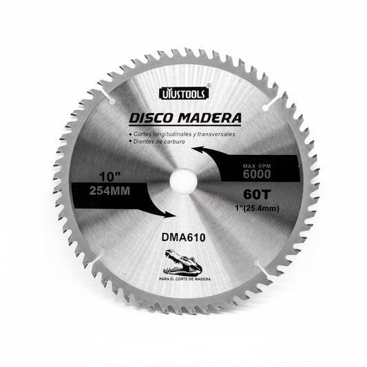 DISCO CORTE MADERA 10″ 60D UYUSTOOLS DMA610