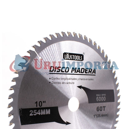 DISCO CORTE MADERA 10″ 60D UYUSTOOLS DMA610