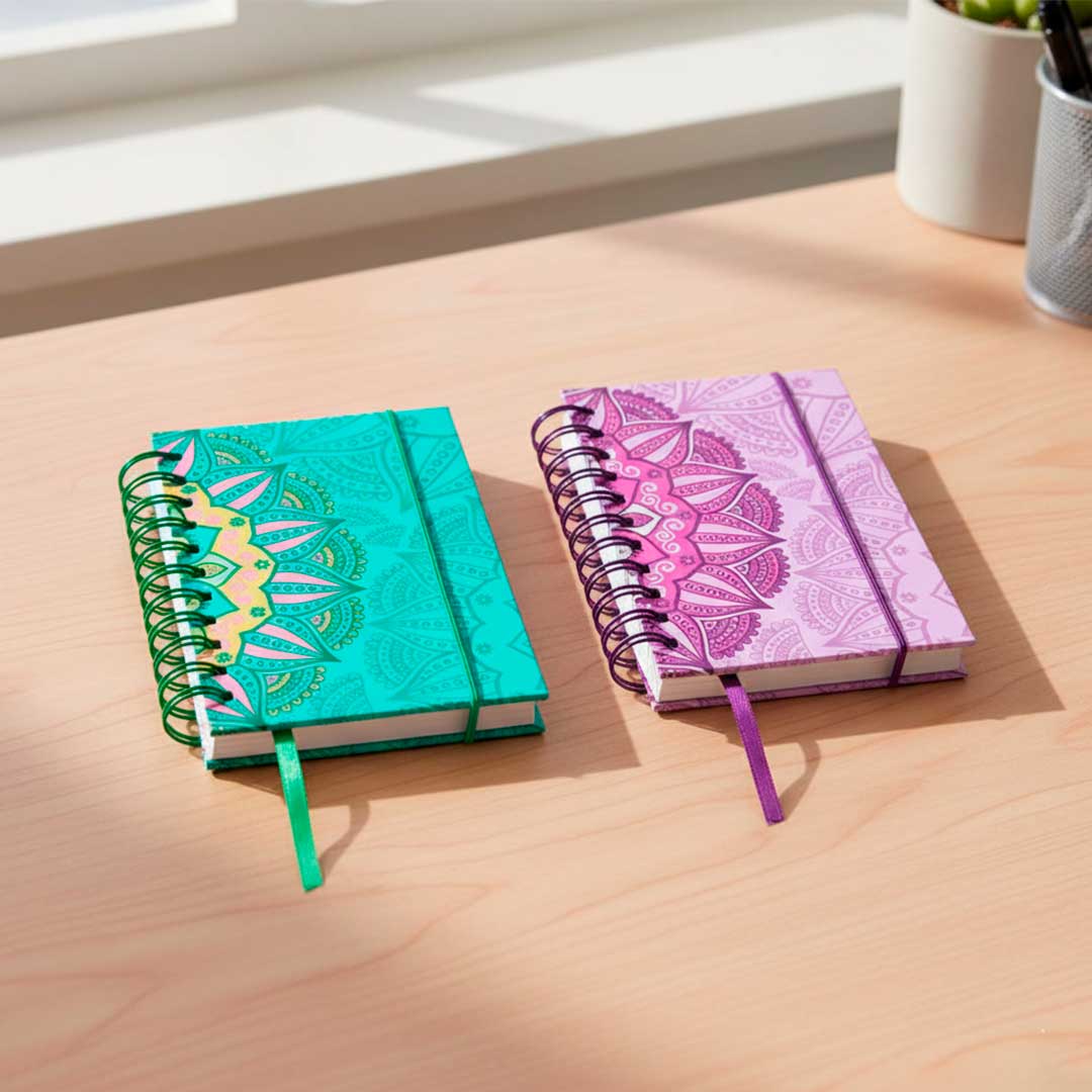 AGENDA CON ESPIRAL DISEÑO MANDALA VS-313S