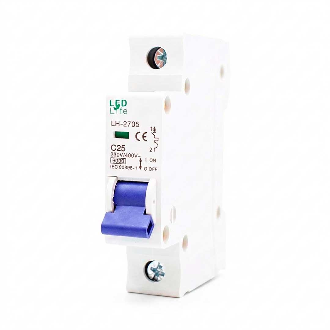 LLAVE TERMICA UNIPOLAR 25A LED LIFE LH-2705