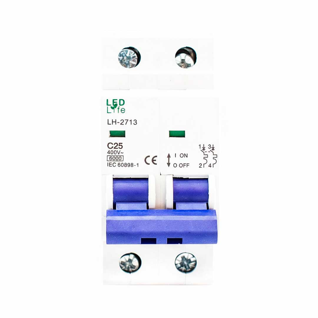 LLAVE TERMICA BIPOLAR 25A LED LIFE LH-2713