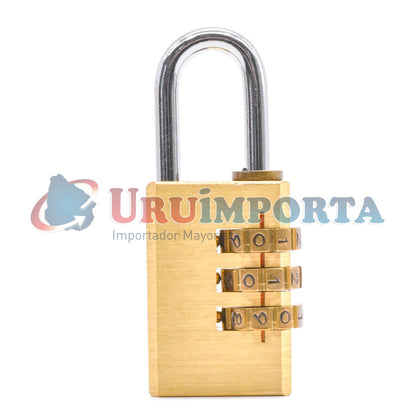 CANDADO CON COMBINACION 30MM DE BRONCE  LH-1869