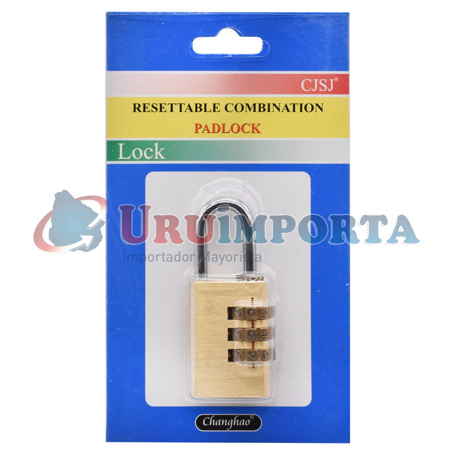 CANDADO CON COMBINACION 30MM DE BRONCE  LH-1869