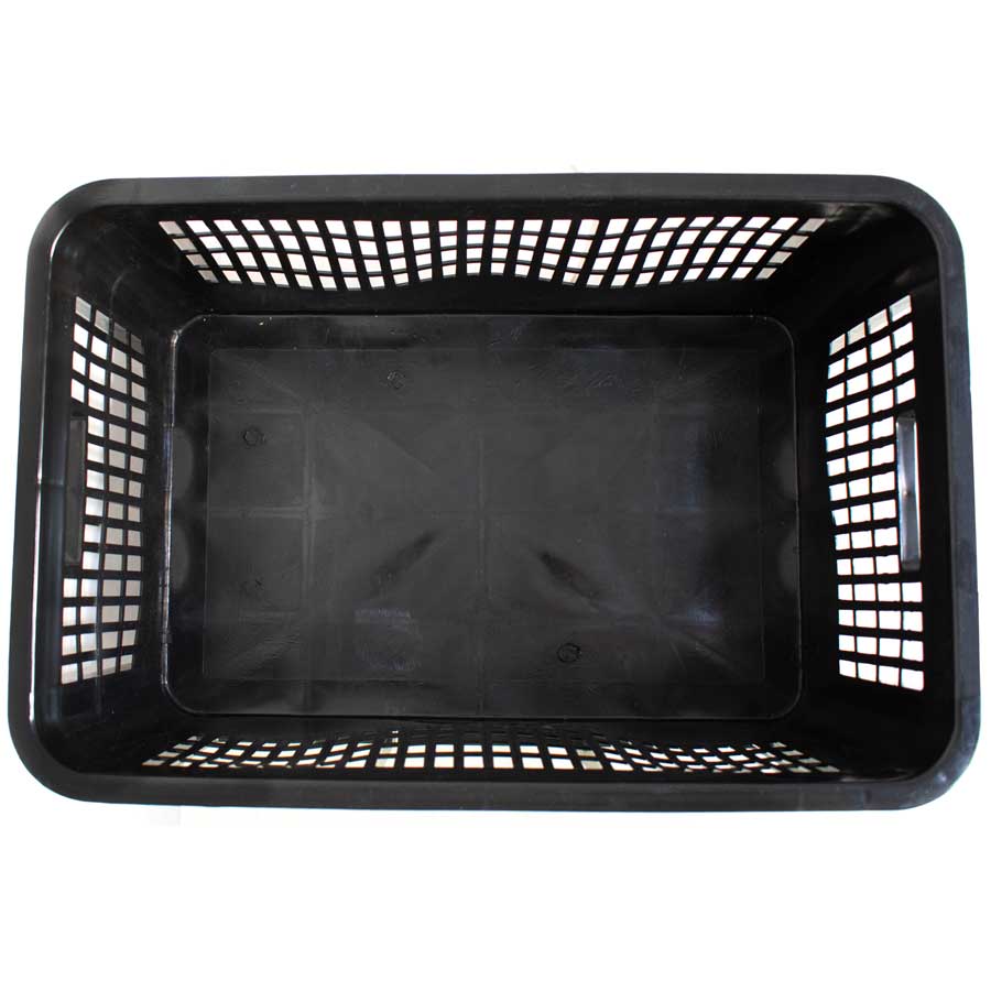 CANASTO NEGRO PLASTICO COSECHERO 50X33X28CM C-1030