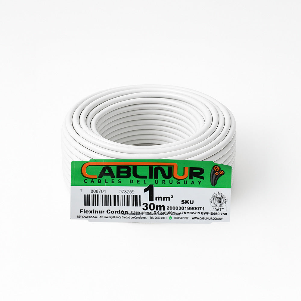 CABLE 1X1MM 30 METROS BLANCO CABLINUR FLCO1B30