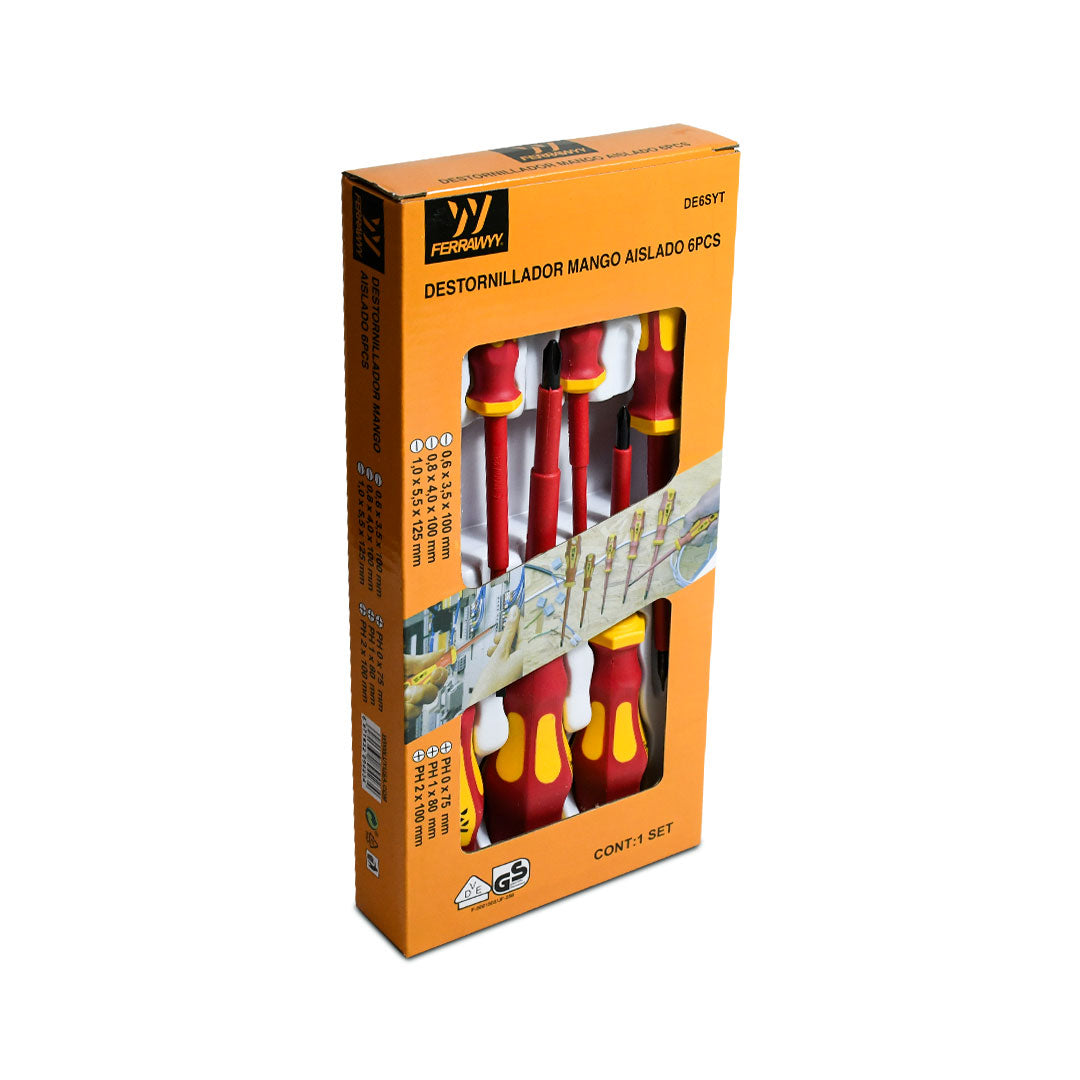 DESTORNILLADOR 6PZ P/ELECTRICISTA FERRAWYY DE6SYT