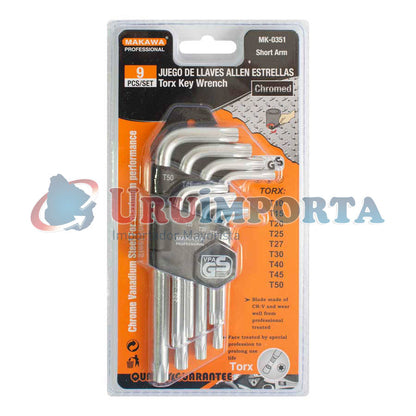 LLAVE TORX 9PZ T10-T50 MAKAWA MK-0351