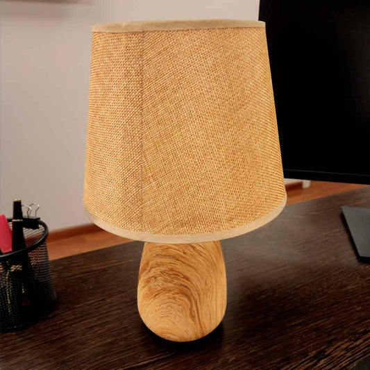 LAMPARA COLOR MADERA DE MESA DECORADA LH-4383